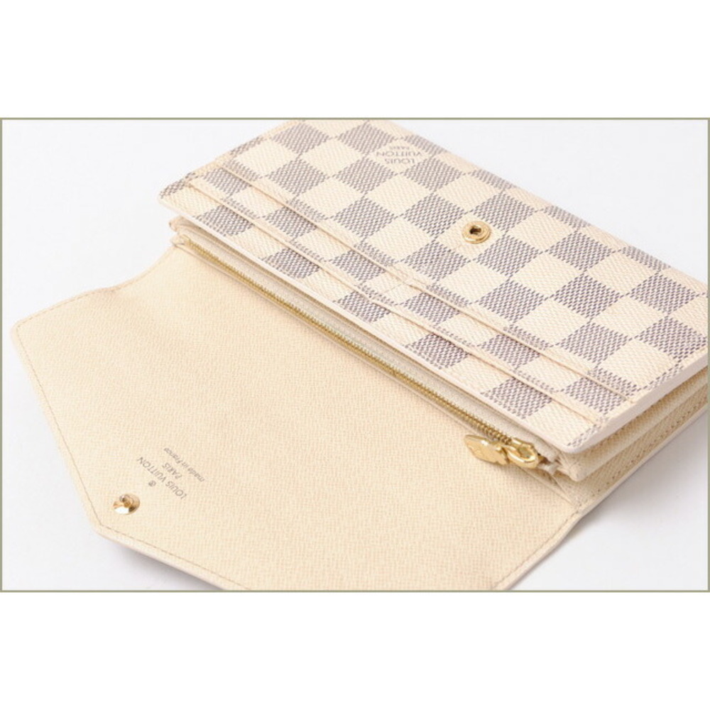 Louis Vuitton Damier Azur White wallet long Portefeuille Sarah - Picture 4 of 5
